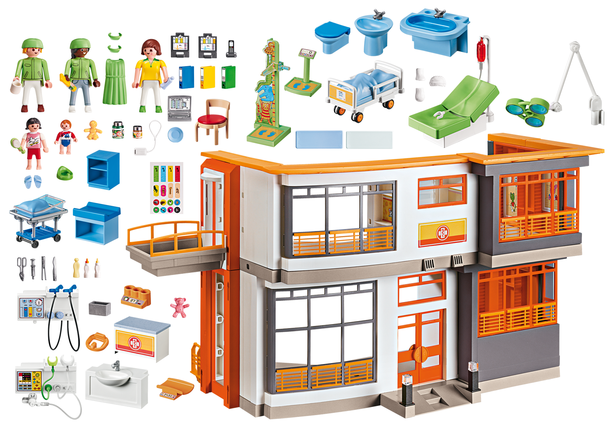 playmobil 70190 city life large furnished hospital with lift