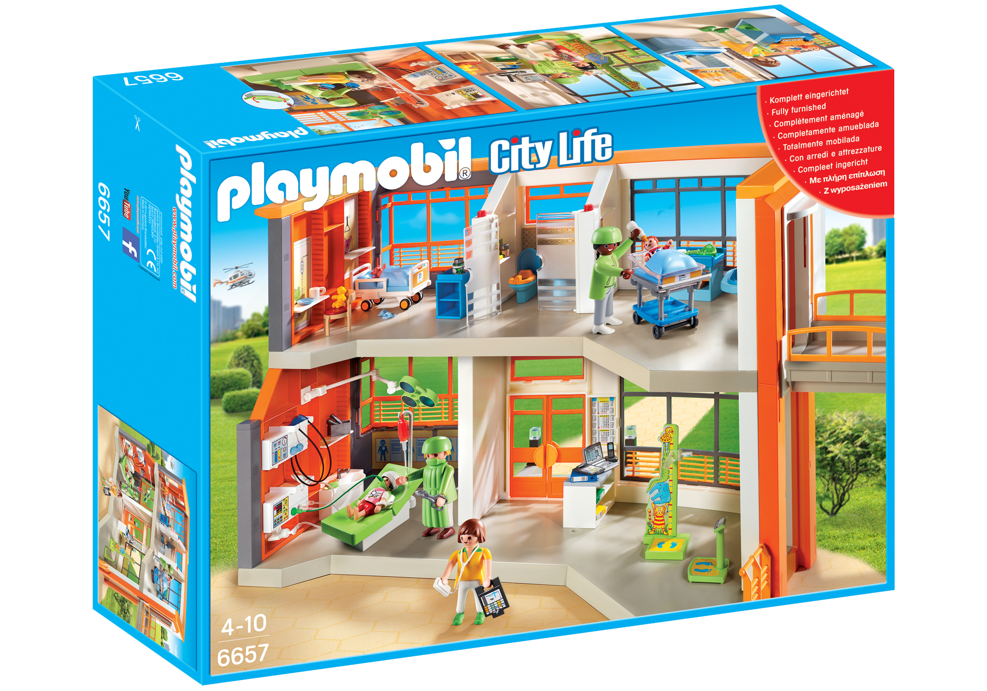playmobil 70190 city life large furnished hospital with lift