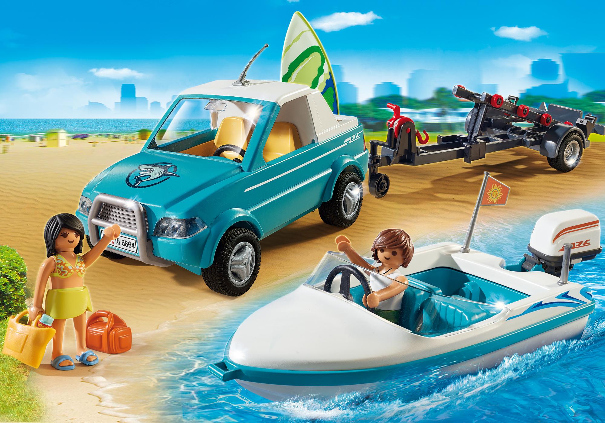 Voiture avec bateau et moteur submersible 6864 PLAYMOBIL® France