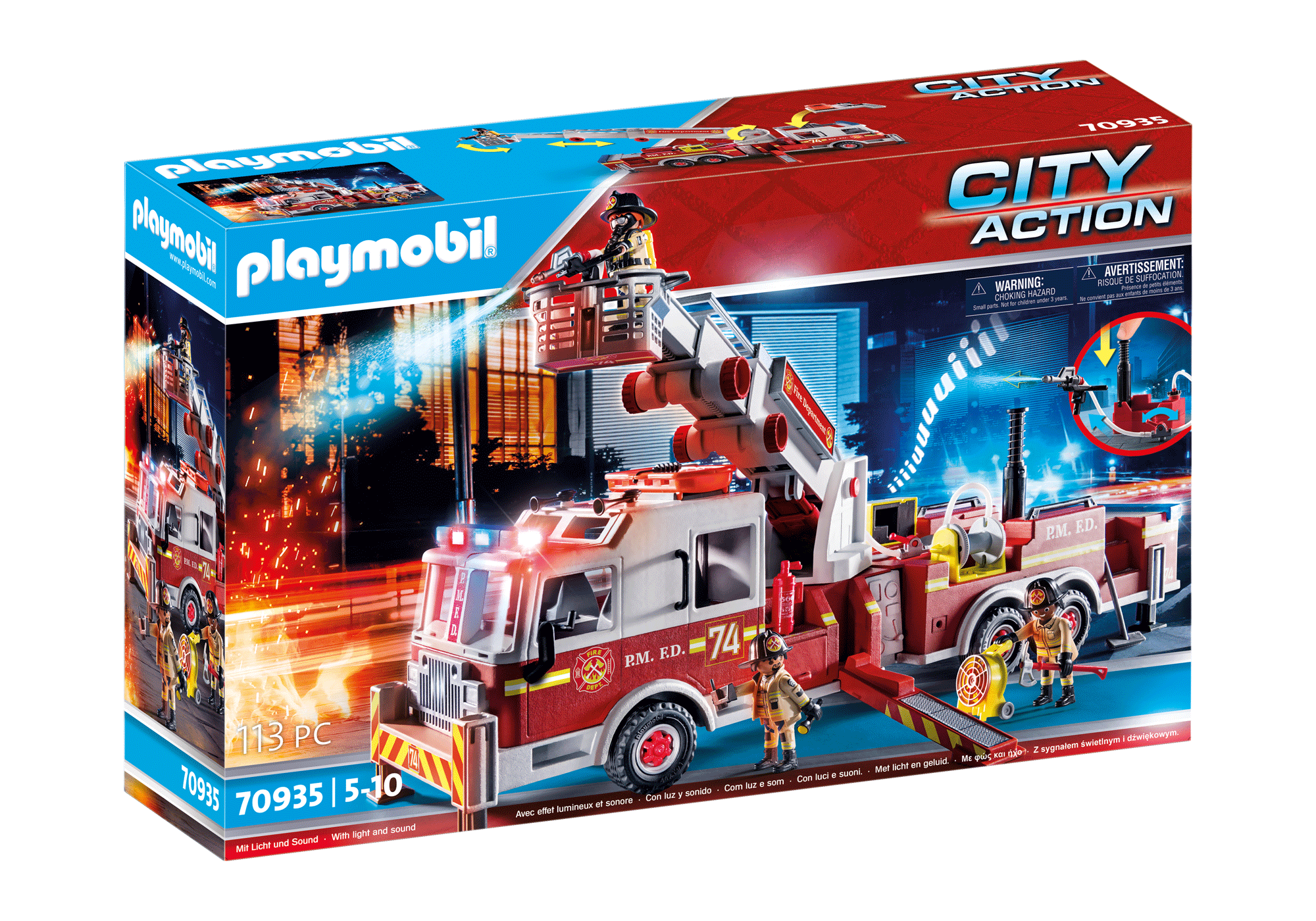 Onset Vi ses i morgen Tegne Rescue Vehicles: Fire Engine with Tower - 70935 | PLAYMOBIL®