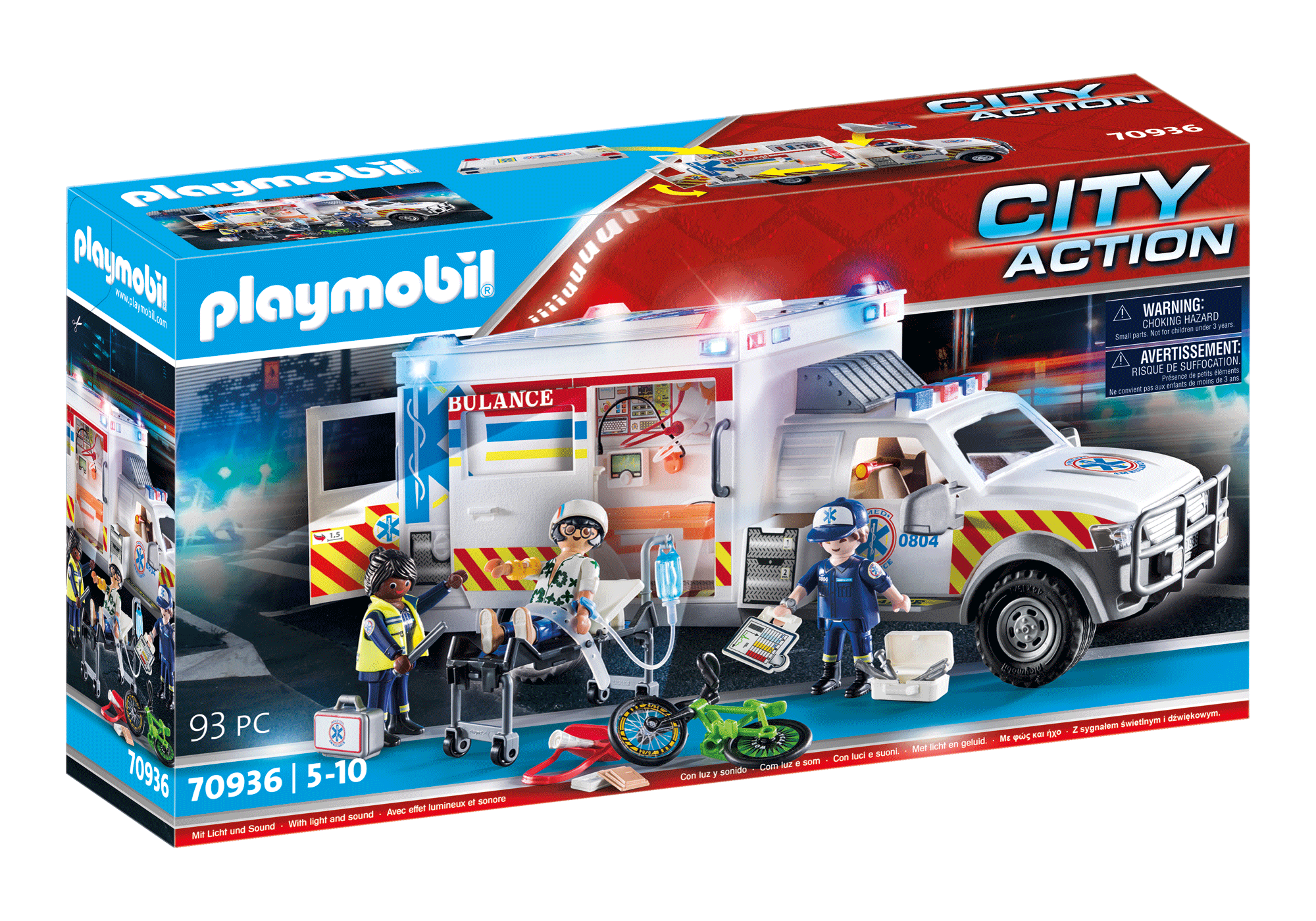 avond Retoucheren naald Rescue Vehicles: Ambulance with Lights - 70936 | PLAYMOBIL®