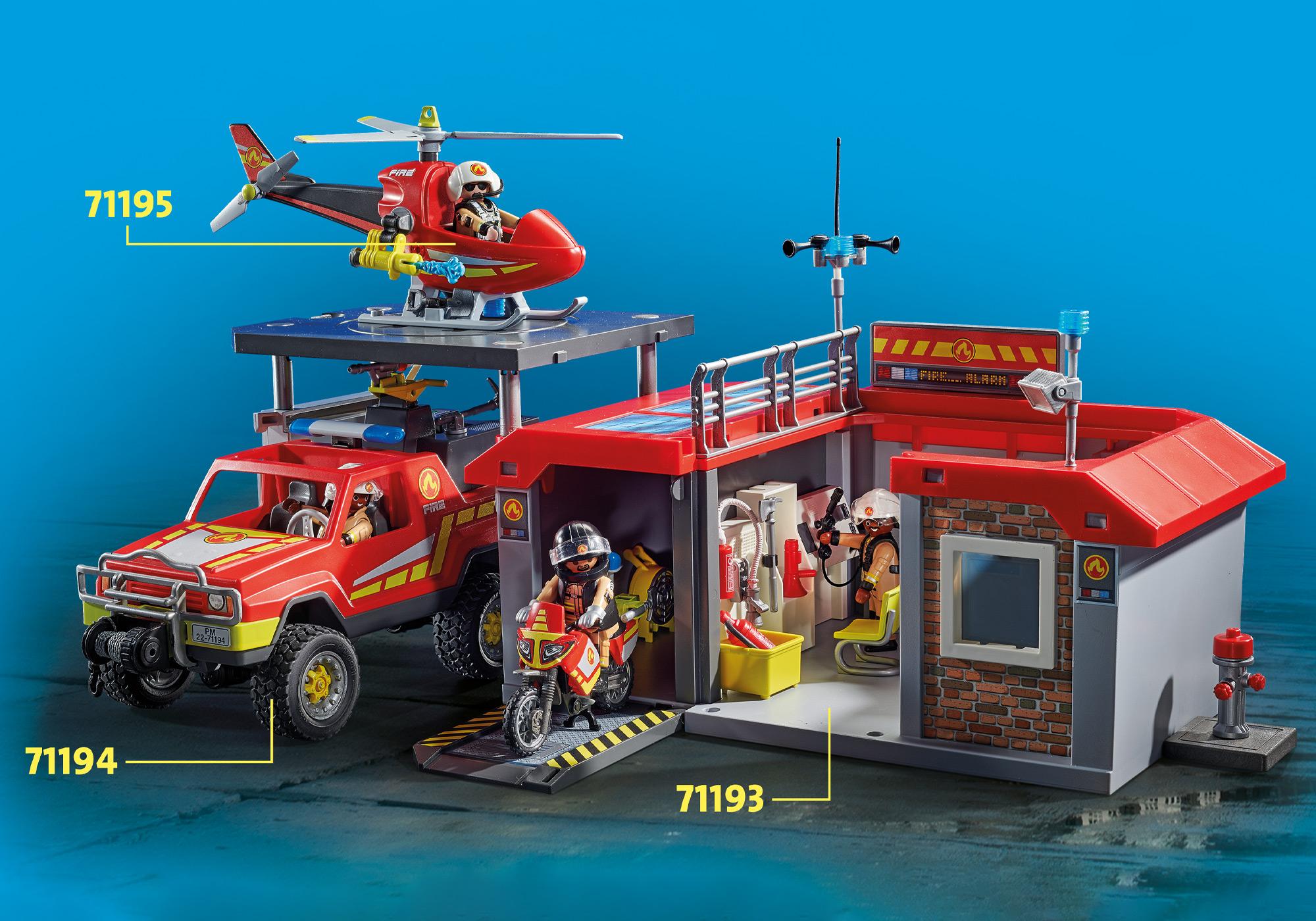 Quartier général de la brigade de pompiers avec camion - Playmobil Pompier  5027