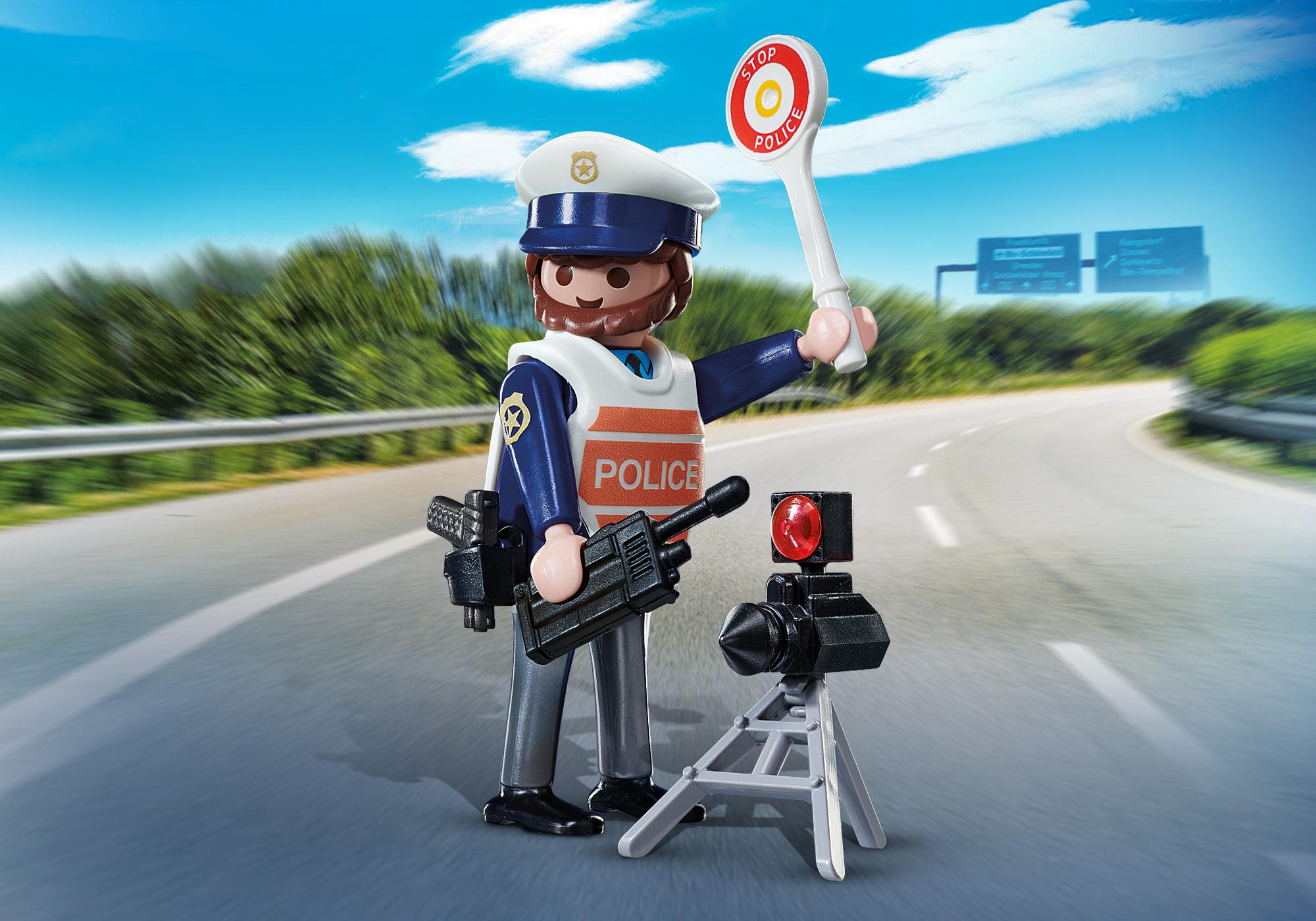 PLAYMOBIL FIGURE POLICE OFFICER POLICE OFFICERS TRAFFIC COMMISSION  STATION