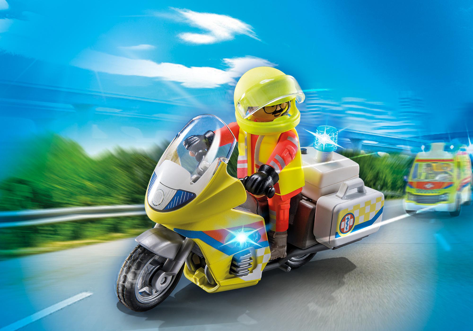 Playmobil moto amarilla emergencia (71205) – MANCHATOYS