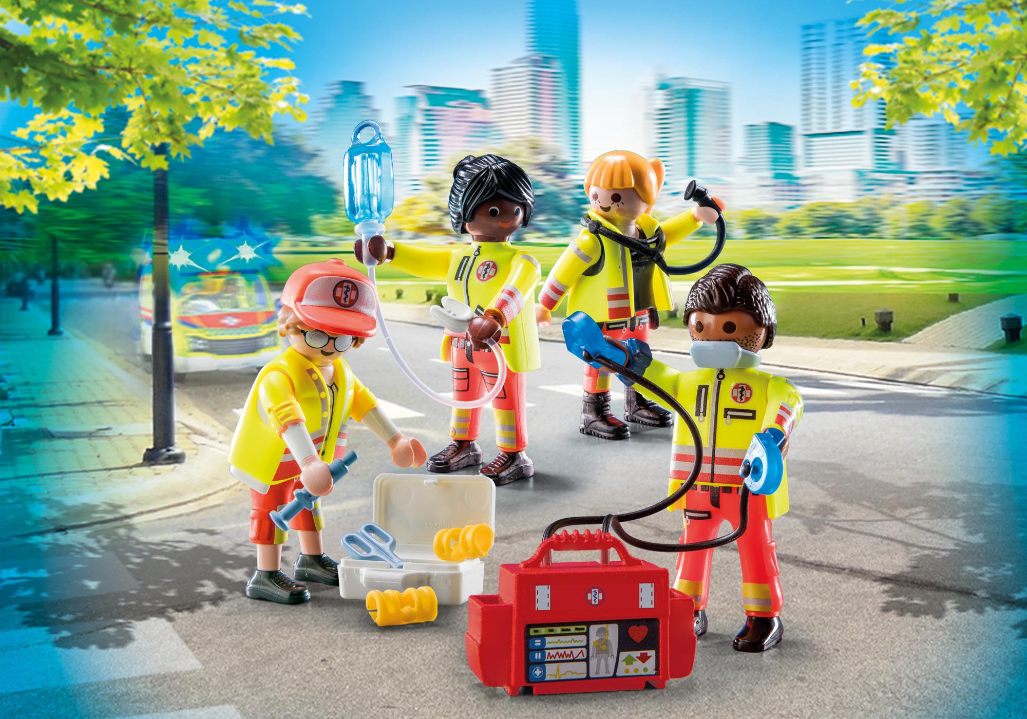 Playmobil 71244 Equipe de secouristes - City Life - Les Secours - Héros du  Quotidien - avec Quatre Personnages - Ville & Métiers - Dès 4 Ans