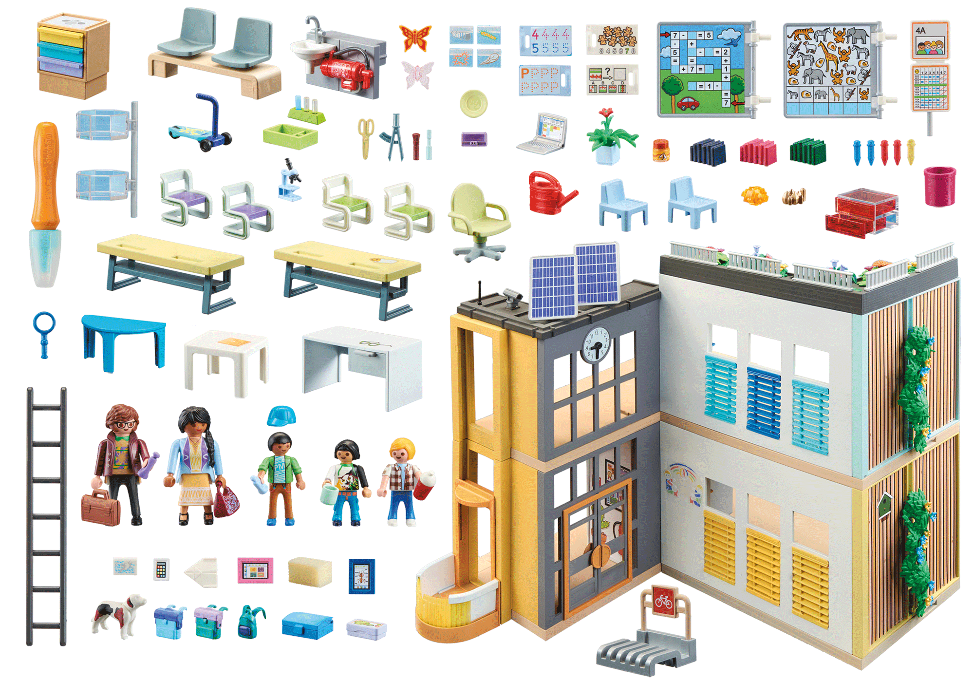 Playmobil Furnished School Building, Multicolor : Everything Else 