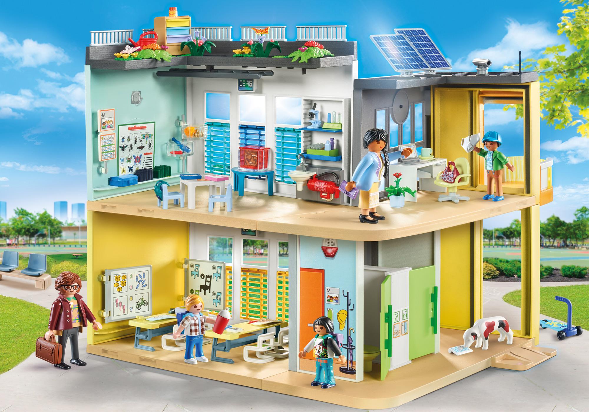 Playmobil Furnished School Building — Bright Bean Toys