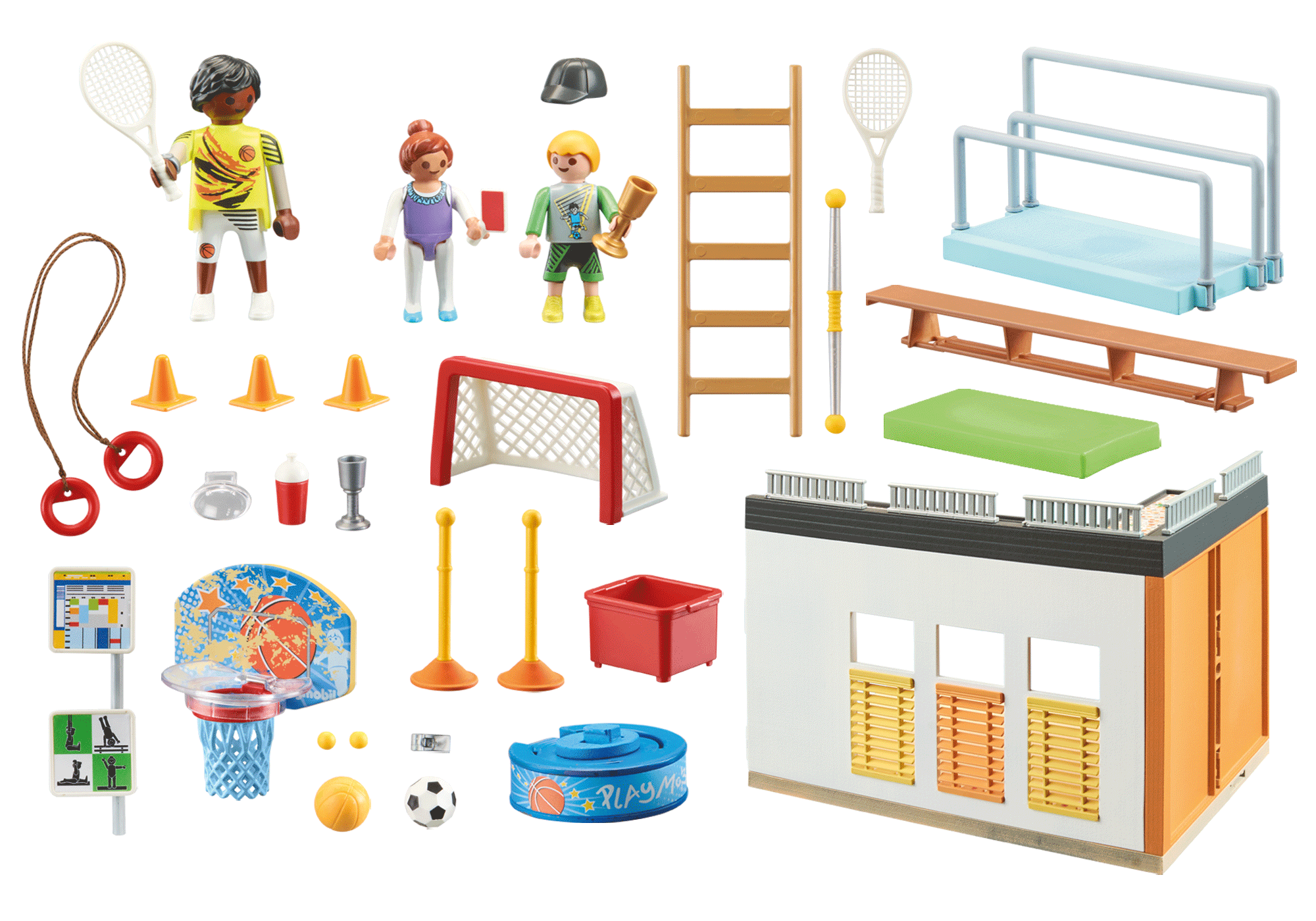 PLAYMOBIL City Life 71328 Salle de sport avec panier de basket, trois  personnages et plusieurs équipements de sports, jouet pour enfants à partir  de au meilleur prix