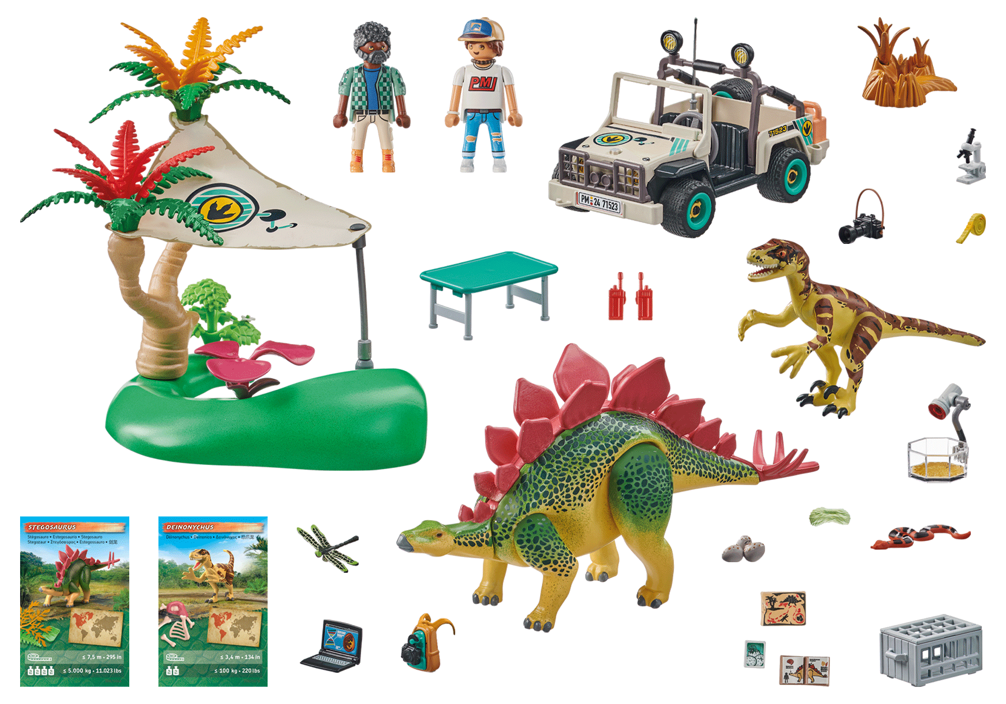 Playmobil Dinos 71523 pas cher, Campement des explorateurs avec