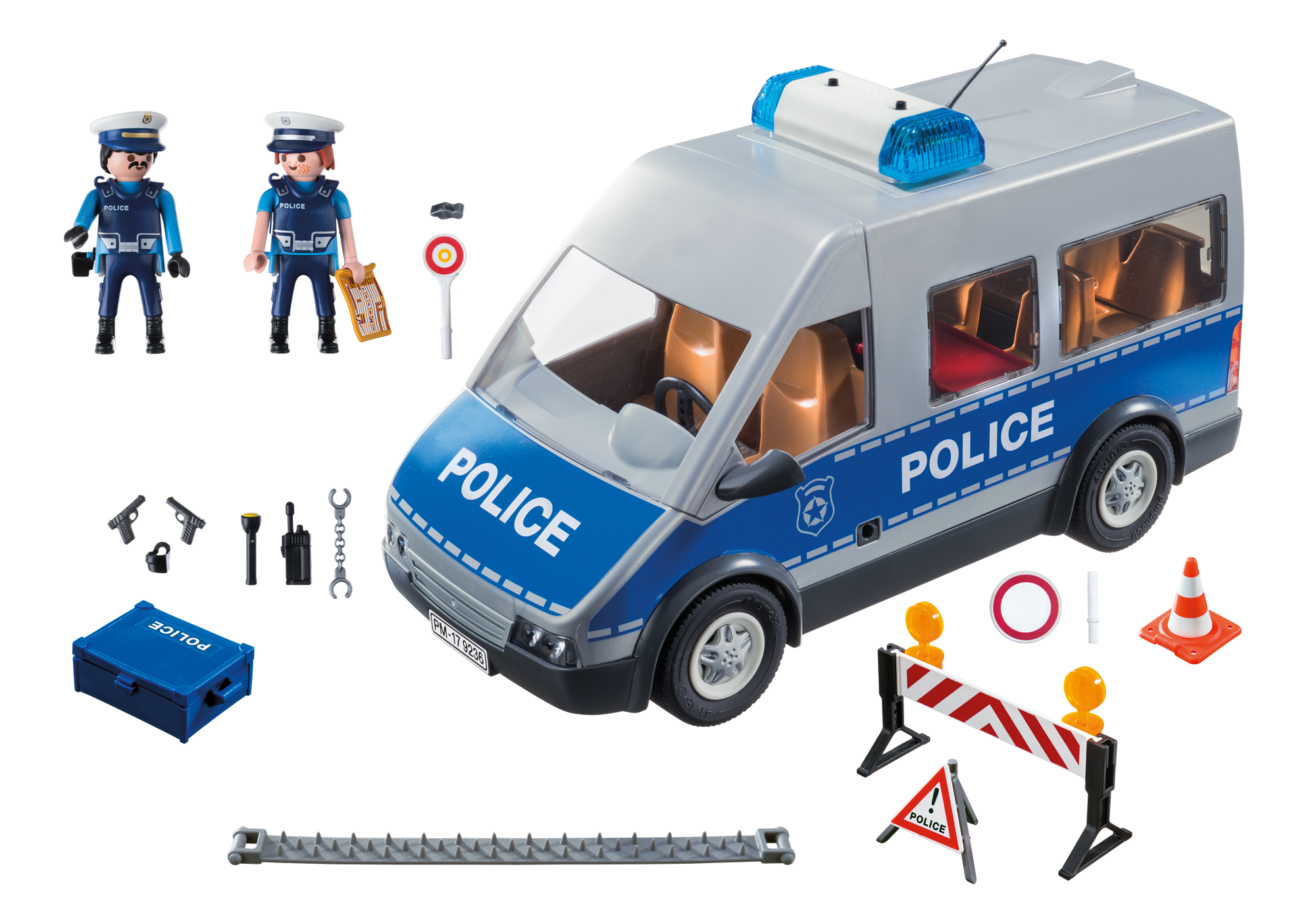 Polizeibus mit Straßensperre - 9236 - PLAYMOBIL® Deutschland