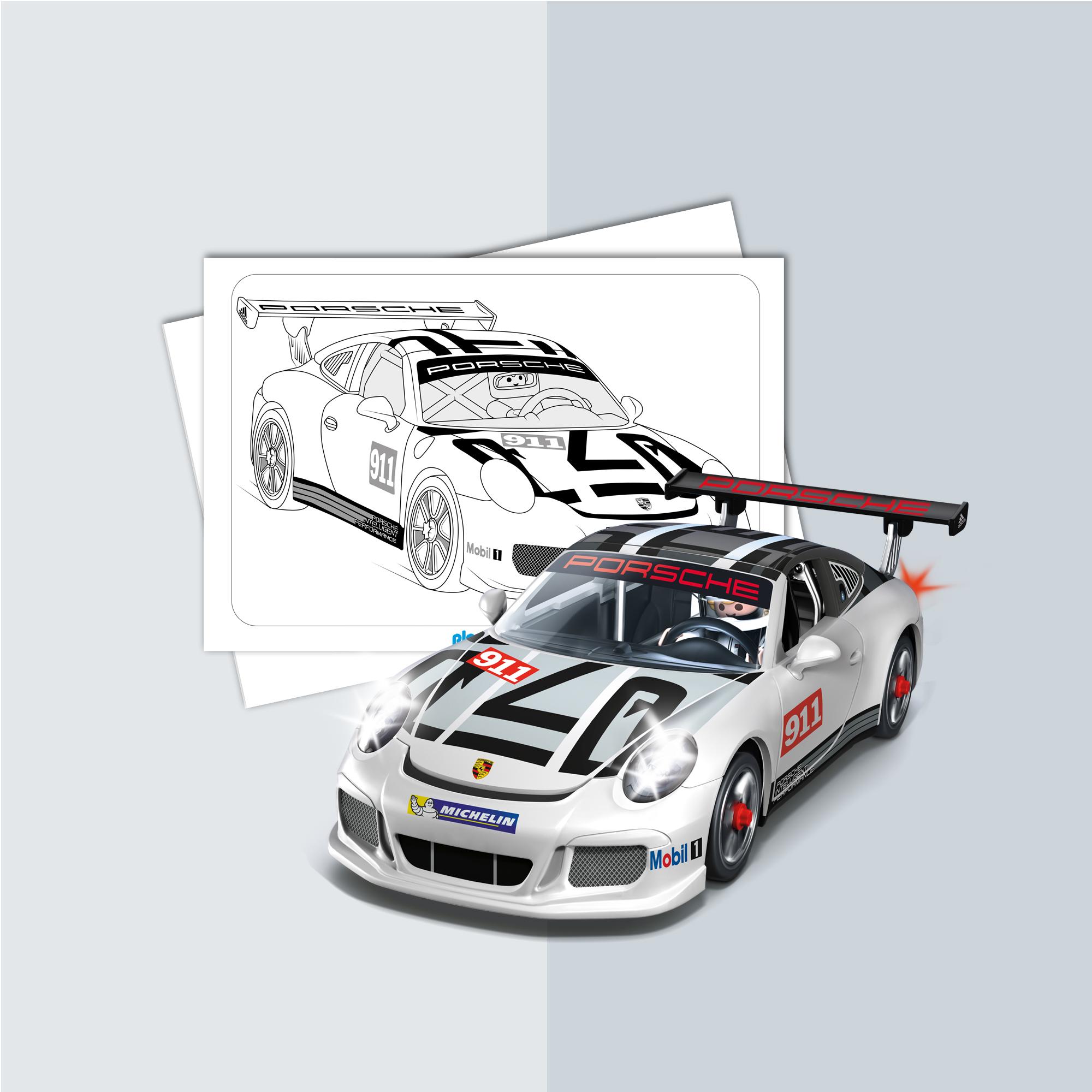 Kleurplaten PLAYMOBIL Porsche 911 GT3 Cup PLAYMOBIL® België