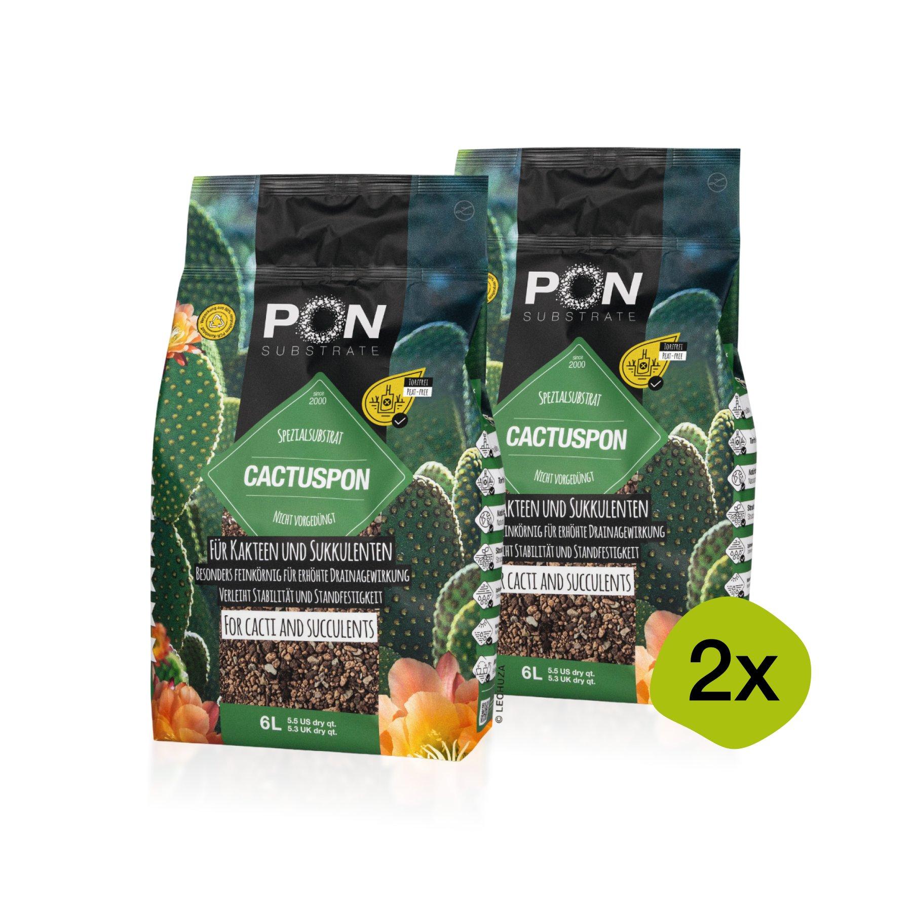 2x PON-Pflanzsubstrat CACTUSPON 6 Liter
