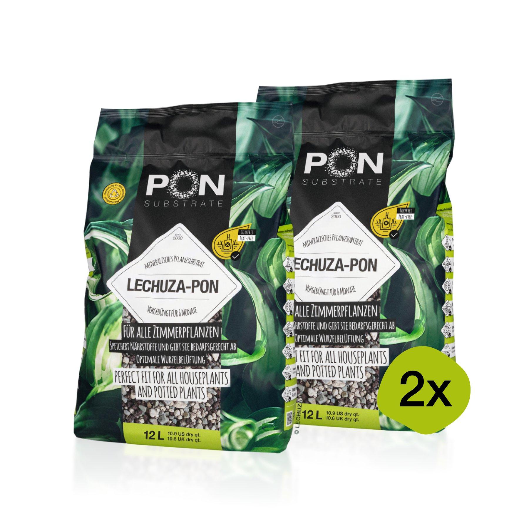 2x PON-Pflanzsubstrat LECHUZA-PON 12 Liter