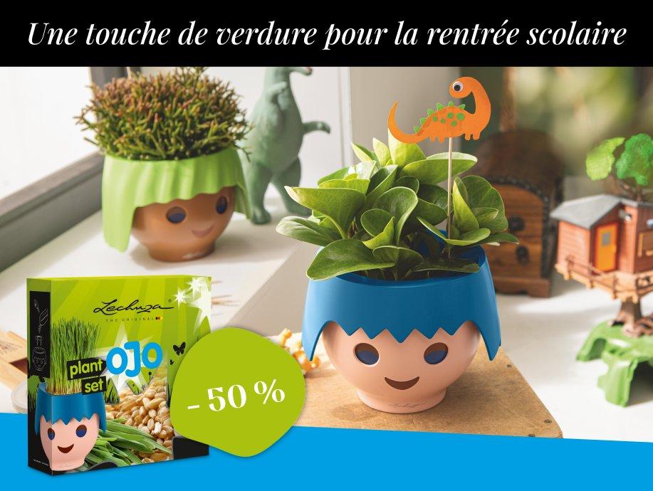 50 % de r&eacute;duction sur le kit de plantation pour tout achat
        d'OJO
