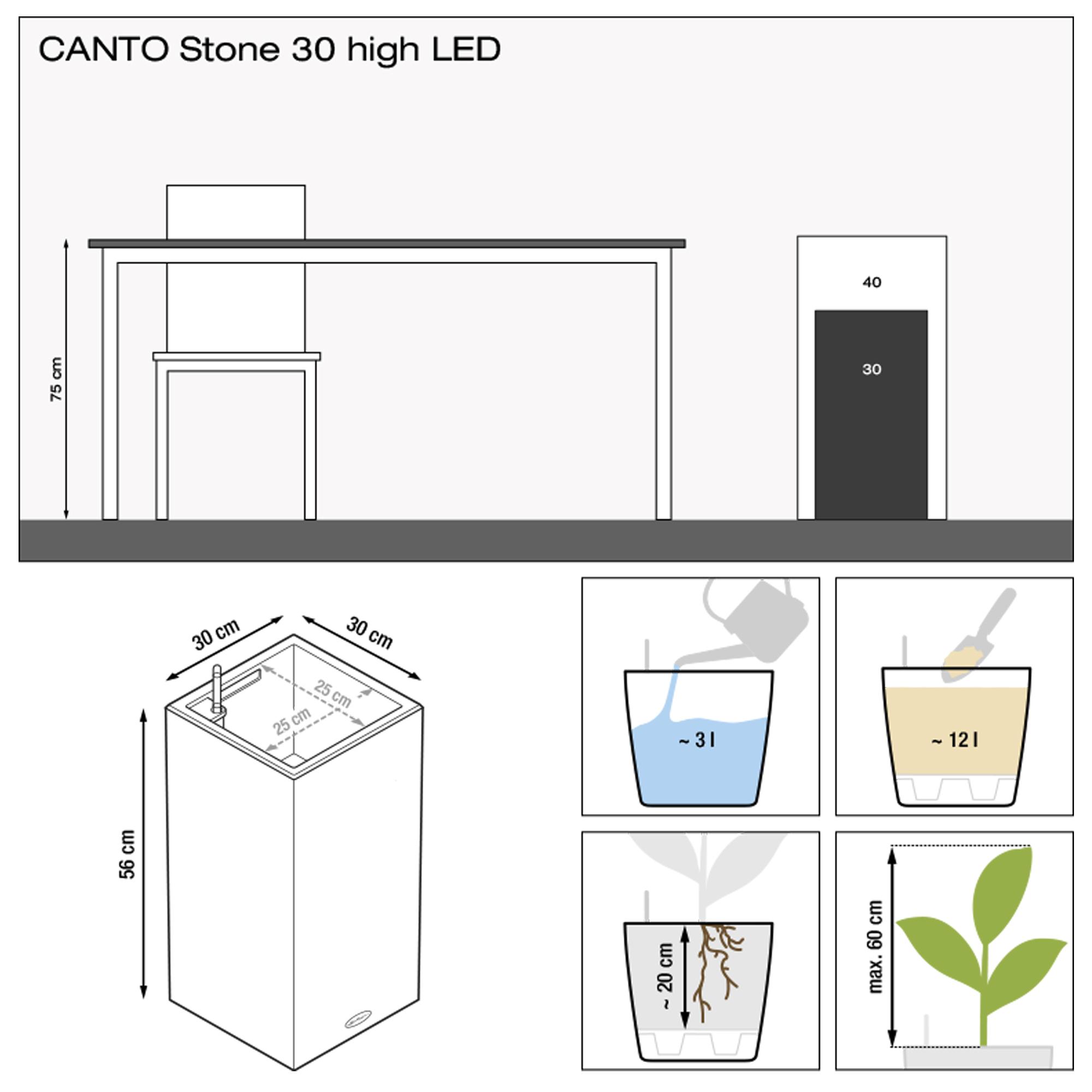 CANTO Stone 30 high LED bianco quarzo additional thumb 2