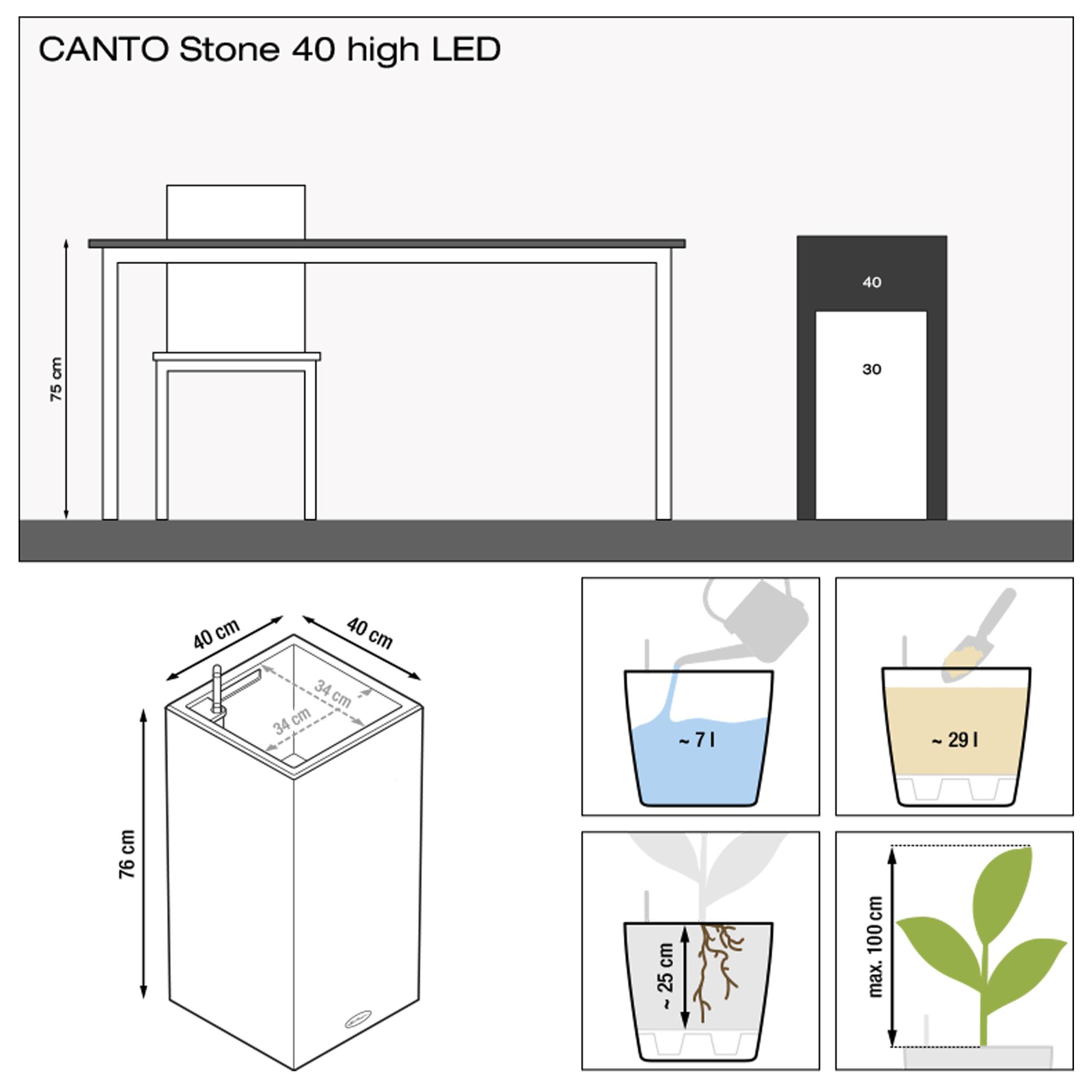 CANTO Stone 40 high LED blanc quartz additional thumb 2