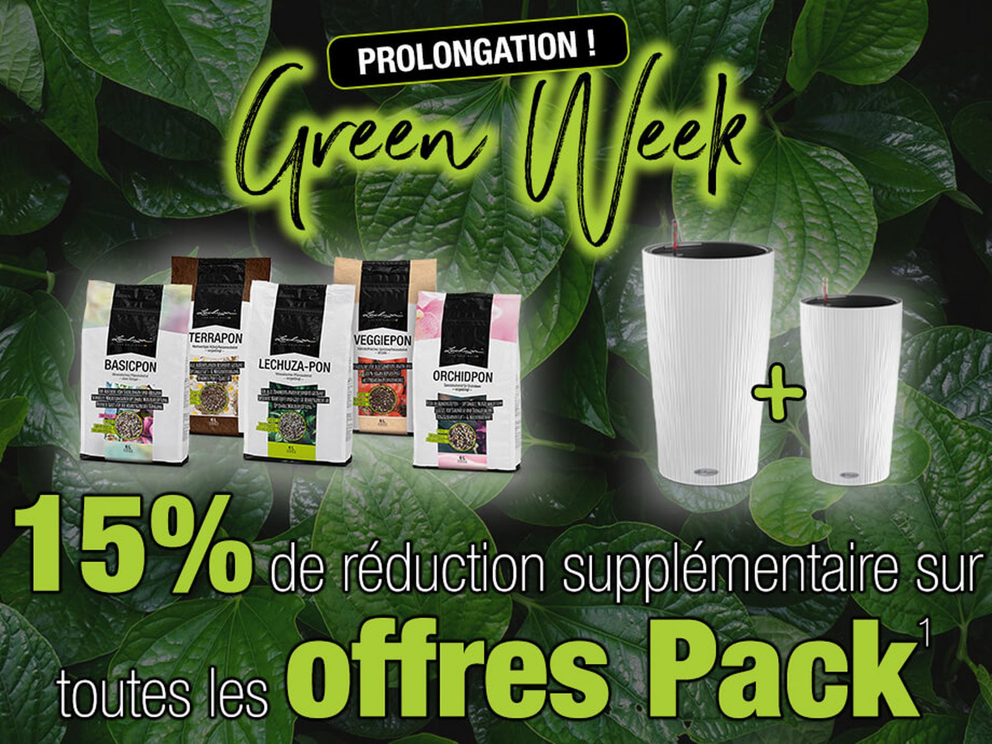 La Green Week joue les prolongations: 15% de réduction supplémentaire sur toutes les offres Pack