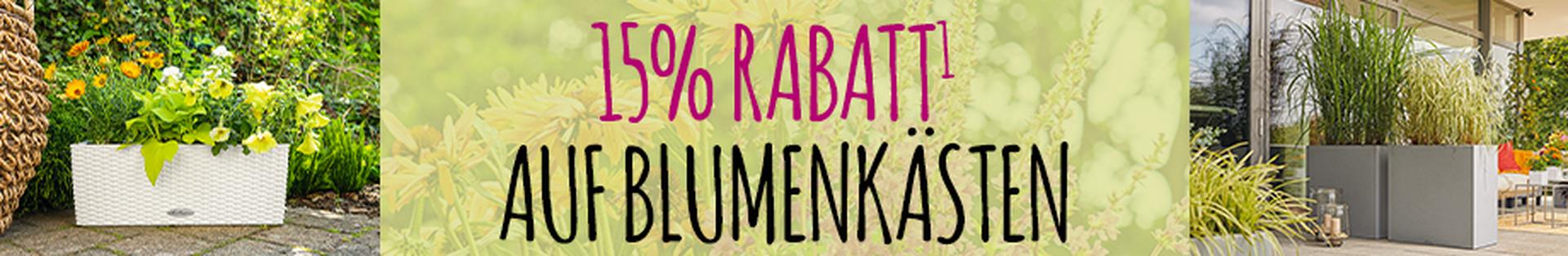 Willkommen auf Balkonien! 15% Rabatt auf Blumenkästen