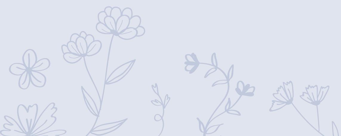 Sketched flowers on a blue background