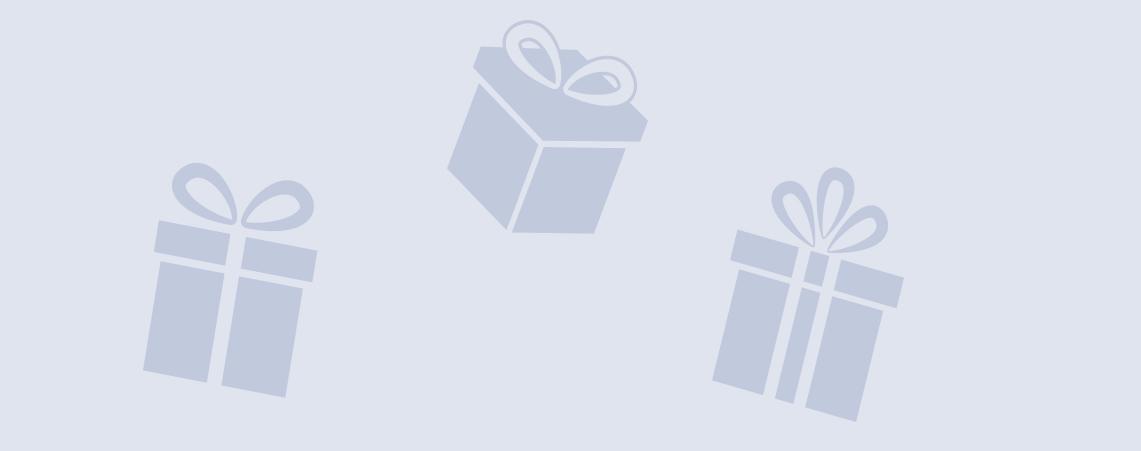 Skizzierte Geschenkpäckchen auf blauem Hintergrund