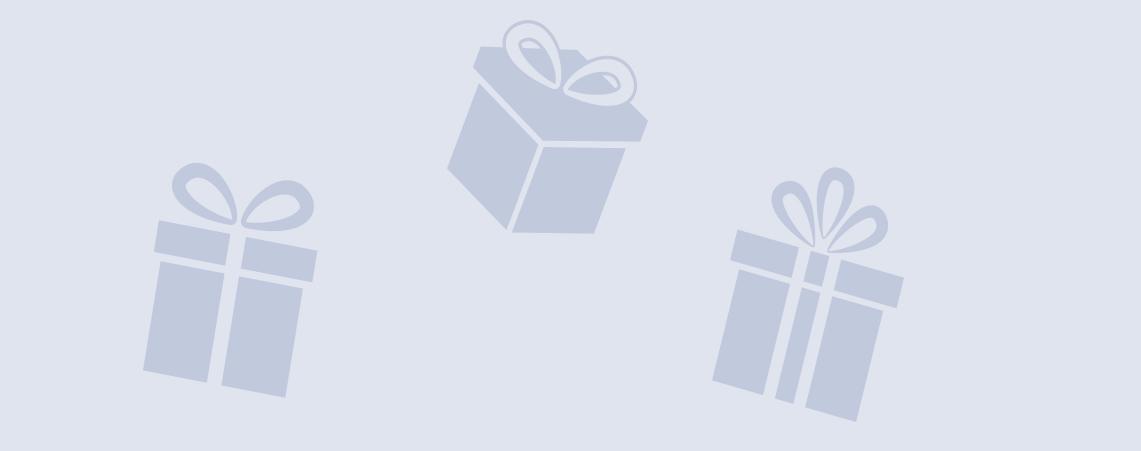 Gift pack on blue background