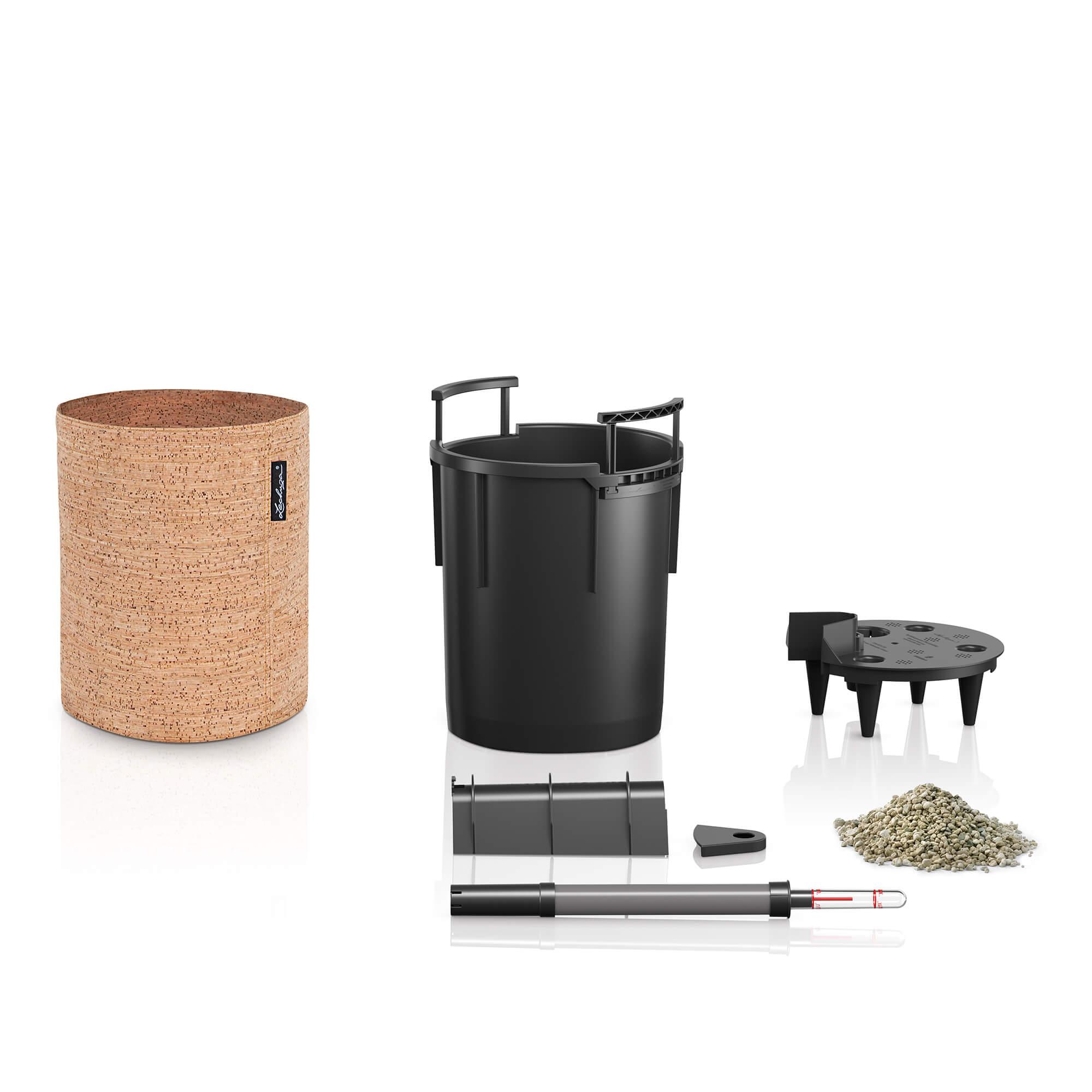 Pot Rond Lechuza Trend Cover Liège Beige Foncé 32 × H.33 Cm