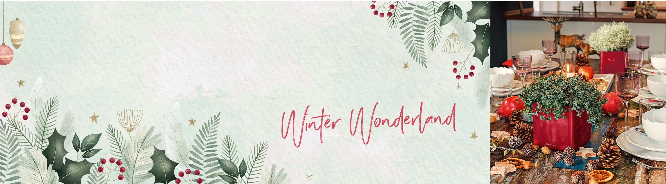 CUBE Glossy scarlet rot hochglanz steht auf einem festlich gedeckten Tisch