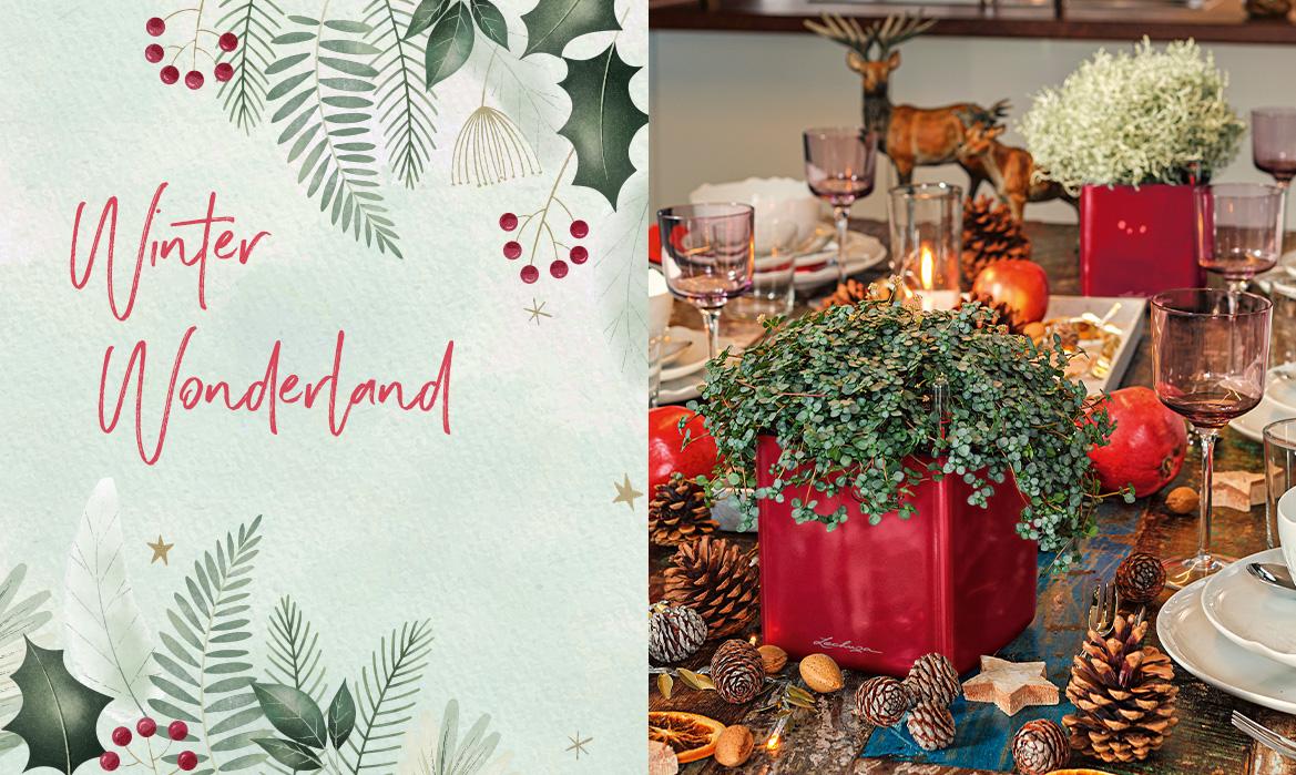 Roter CUBE Glossy steht auf einem festlich gedeckten Tisch