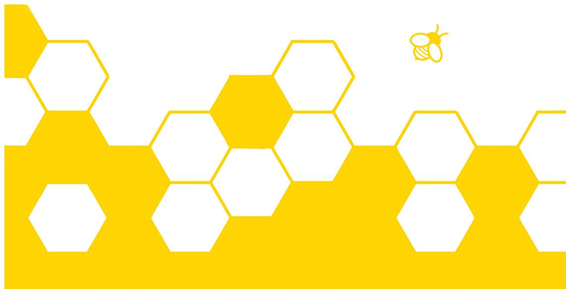 Bande en nid d'abeille avec abeille