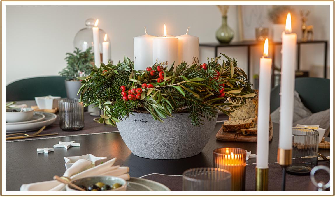 CUBETO planting bowl arranged as advent wreath