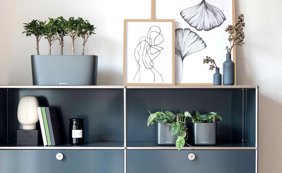 LECHUZA DELTA 20 charcoal metallic