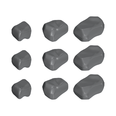 30513240_sparepart/ROCKS (SML MED LRG) GREY