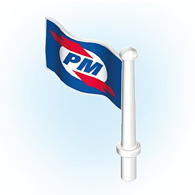 30636593_sparepart/Mât blanc drapeau bleu