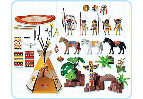 3250-A Tribu indienne/campement detail image 2