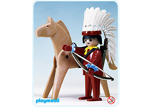 3351-A Chef de tribu / cheval detail image 1