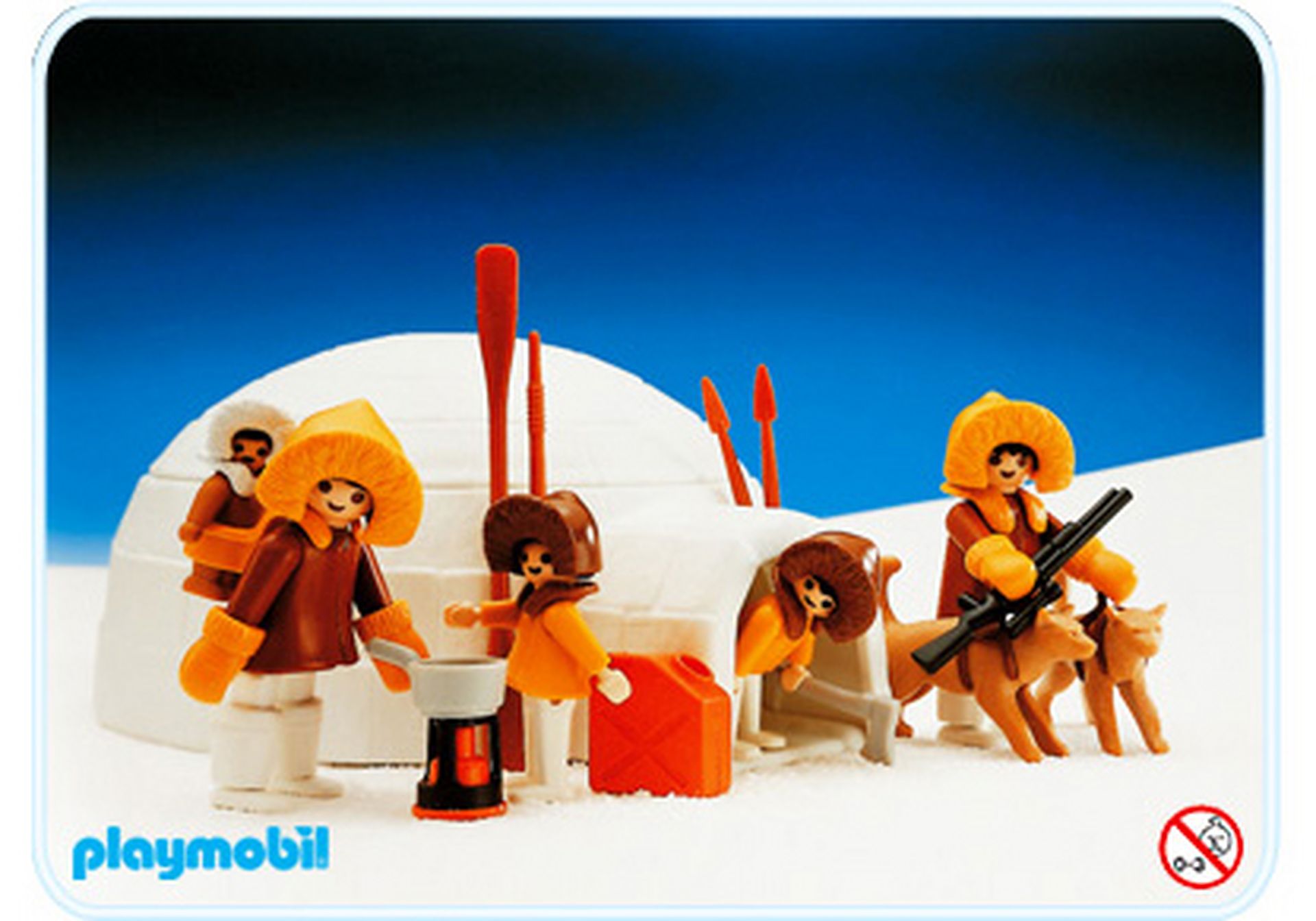 Playmobil Eskimo Junge Inuit Kragen Mütze Fell unbespielt top 