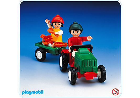 3594-A 2 Kinder/Traktor/Anhänger detail image 1