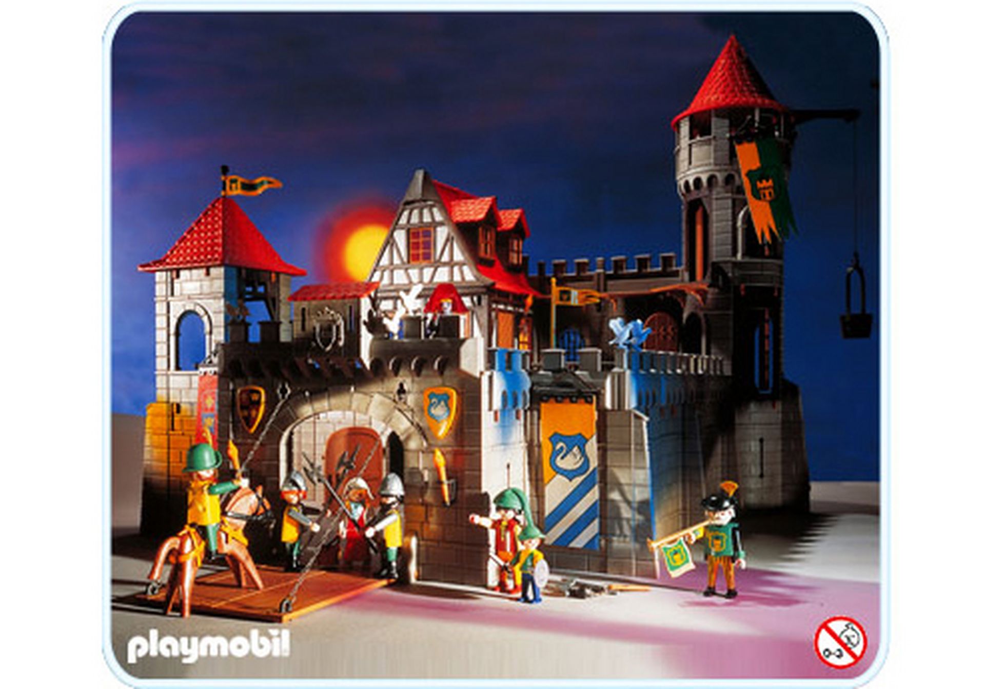 Playmobil Banner gran bandera puente levadizo rojo lirio 4, pzas set ritterburg 3666 