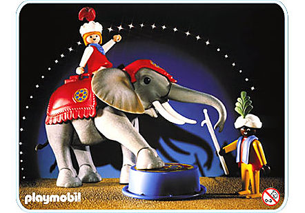 3711-A Eléphant de cirque et dresseur detail image 1