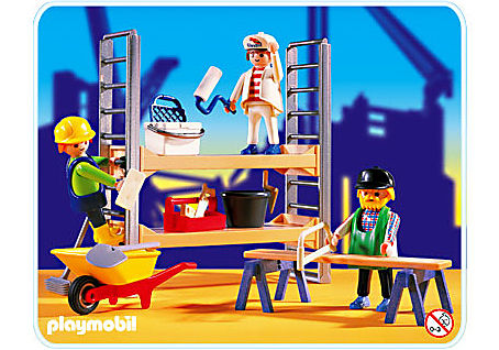 Ouvriers de chantier et dameuse - Playmobil Chantier 3004