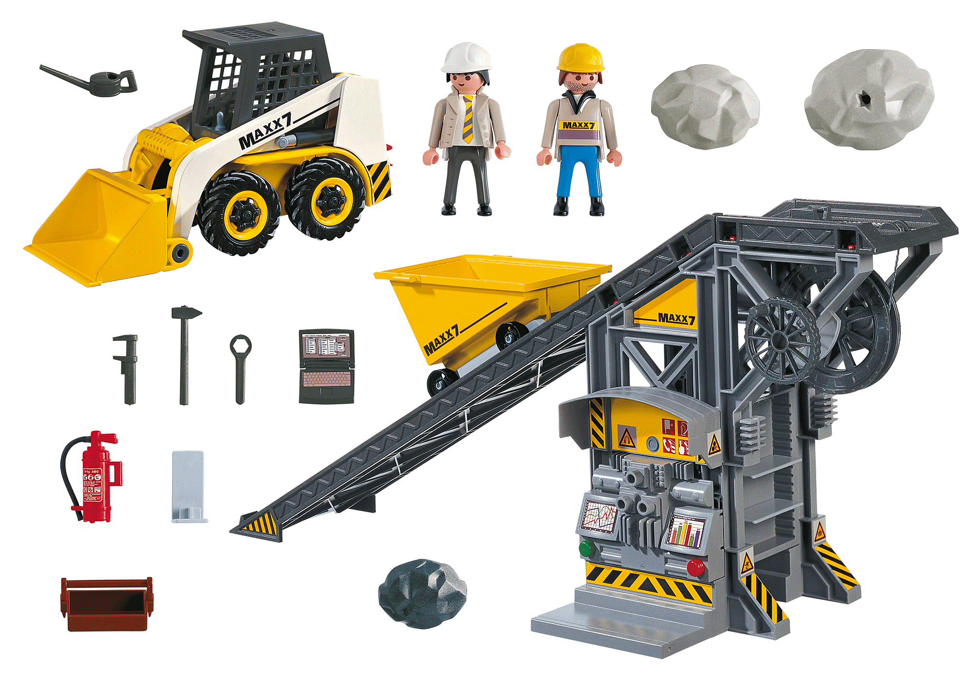  Playmobil Cable Excavator with Building Section : Toys & Games