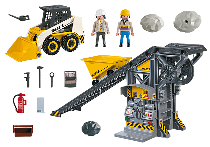 PLAYMOBIL Förderanlage mit Kompaktlader für Baustellenabenteuer