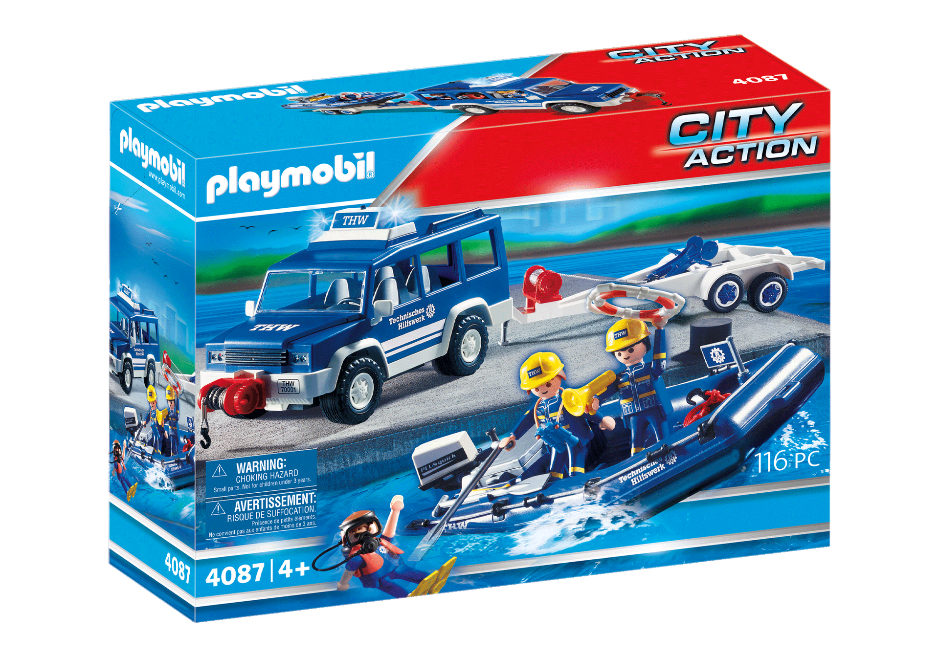 37 Pieces Playmobil City Action Lighthouse & Boat Rescue Set 