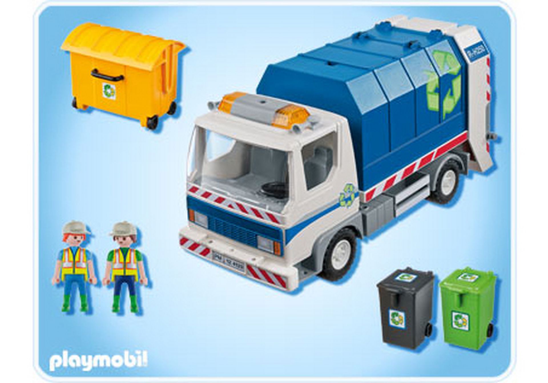 PLAYMOBIL 4129 Recycling truck with Lights New sealed OOP 