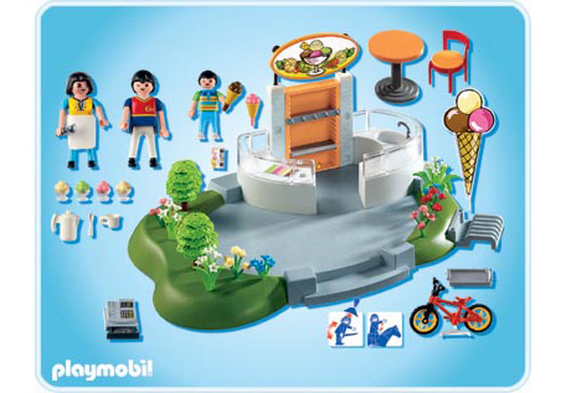 Playmobil 4134  Eisdiele komplett  ohne OVP 