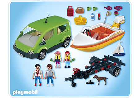 Playmobil Voiture familiale avec remorque porte-bateaux 4144