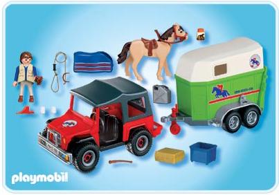 playmobil cavalier avec van et cheval