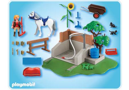playmobil box de lavage pour chevaux