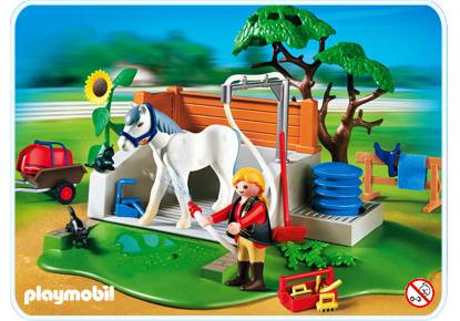 station de lavage chevaux playmobil