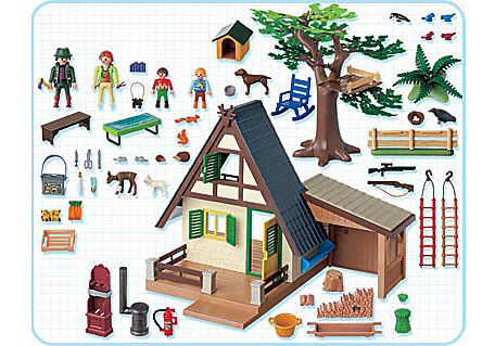 4207-A Famille / animaux /maison forestière detail image 2
